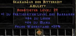 Bild 1 von Barbarian LLD Rare Amulet Europe Softcore Non Ladder