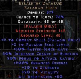 Bild 1 von LEGACY Herald of Zakarum 200 Ed Upg 579 Defense Perfect Europe Non Ladder