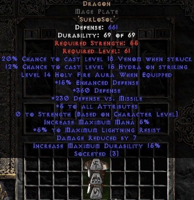 Bild 1 von LEGACY Dragon Mage Plate 5 All Stats Perfect Europe NON Ladder