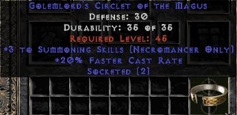 Bild 1 von LEGACY 3 Nec Summoning 20 Fcr 2 Sock Circlet Europe NON Ladder