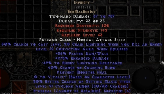 Bild 1 von Infinity Eth Thresher 255-299ED -55 Softcore Resurrected NON Ladder