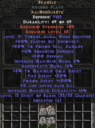 Bild 1 von LEGACY Bramble Archon Plate 50 Psd 21 Thorns Perfect Europe NON Ladder