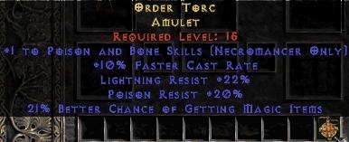 Bild 1 von LEGACY Order Torc Rare LLD Necromancer Amulet Europe Non Ladder