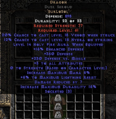 Bild 1 von Dragon Dusk Shroud 5 All Stats Softcore Resurrected Ladder