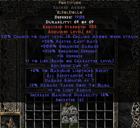 Bild 1 von Fortitude Sacred Armor 30 Res Softcore Resurrected Ladder