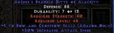 Bild 1 von Gloves 3 Bow 20 Ias Softcore Resurrected NL