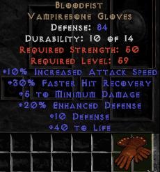 Bild 1 von Bloodfist Vampirbone Upg 88Def 20 Ed Perfect Softcore Resurrected NON Ladder