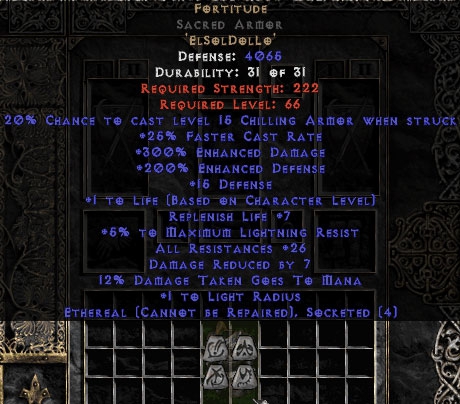 Bild 1 von Fortitude Sacred Armor Eth 25-29 Res Softcore Resurrected NL