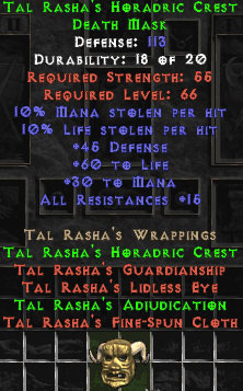 Bild 1 von Set Tal Rashas Horadric Crest Hardcore Resurrected Ladder