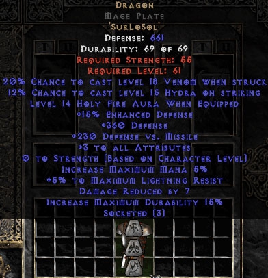 Bild 1 von Dragon Mage Plate 5 All Stats Softcore Resurrected Ladder