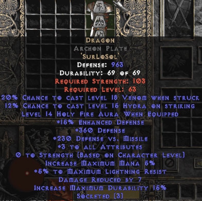 Bild 1 von Dragon Archon Plate 5 All Stats Softcore Resurrected Ladder