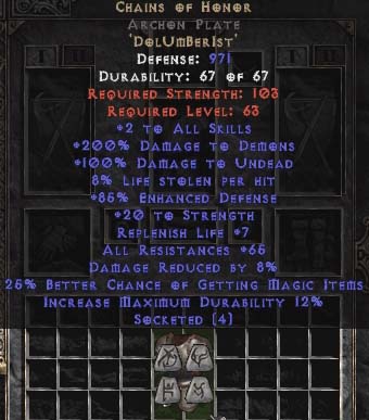 Bild 1 von Chains Of Honor Archon Plate Hardcore Resurrected Ladder