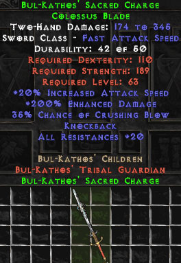 Bild 1 von Set Bul Kathos Sacred Charge Softcore Resurrected Ladder