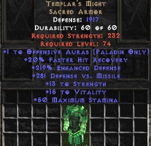 Bild 1 von Templars Might 2 Aura 15 STR 15 VIT Softcore Resurrected Ladder