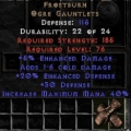 LEGACY Frostburn 20 Ed Ogre Gloves Upgraded 115Def Perfect Europe Non Ladder